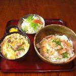 Tentsuru - メンズセット（他人丼、おろしカツうどん、サラダ、漬物）　￥1100
