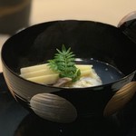 味あら井 - ●渡蟹真丈、筍、鳥貝の椀