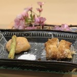 味あら井 - ●虎河豚、太刀魚フライ