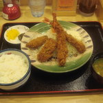 Katsu Sato - 海老・牡蠣フライ定食