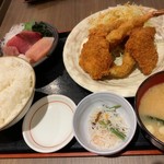 魚がし食堂　中央市場店 - お刺身とミックスフライデラックス定食 コスパ最強です