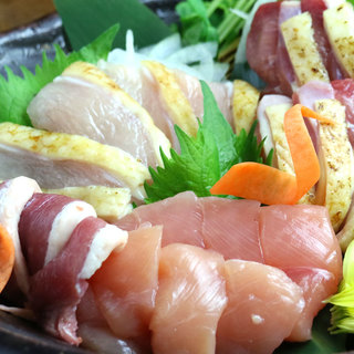 [Manager's recommendation] Assortment of three types of Satsuma chicken sashimi from Kagoshima Prefecture