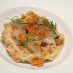 カンテサンス - ポロ葱とエビ