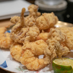 わいん食堂 Chez とし - 2019.2 子ヤリイカと海老のフリット（1,100円）