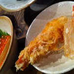 博多磯ぎよし - 刺し盛りの残ったエビをから揚げに