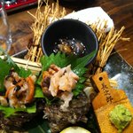 博多磯ぎよし - サザエの刺身、肝うまし