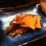 博多磯ぎよし - ワサビの茎？近くの醤油漬け