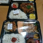 花まる弁当 - 廉価版アジフライ弁当がチラリ/唐揚げ弁当/油淋鶏弁当/花まる弁当の宴