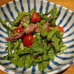Torikago - ホタルイカと春菊のサラダ