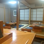 浅草じゅうろく - 店内（カウンターから座敷を）