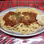 スパゲッティ屋ナポリ - ミートソース（並）690円とポテサラ60円