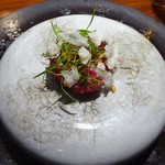 TACUBO - 田くぼ牛コース：前菜①（高知産の馬肉のタルタル）