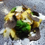 TACUBO - 田くぼ牛コース：パスタ②（芽キャベツ･放牧豚の煮こみソースのガルガネッリ）