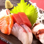 selection Assortment of 5 sashimi items