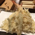 Ishiduki - 海老と冬野菜の天ぷら（海老2尾、れんこん、ごぼう、南瓜）
