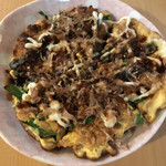 Isago - お好み焼き風ニラ玉納豆　このボリュームで220円