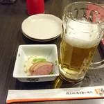 鳥太郎 - お通しと生ビール