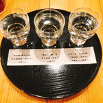 日本橋ふくしま館 ミデッテ - 地酒3種の飲み比べセット ¥500 金水晶 奈良萬 あぶくま