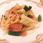 ソラリア西鉄ホテル - ベーコンと野菜のパスタ^ ^