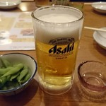 かっぽうぎ - お通しと生ビール