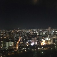 大阪なだ万 - ダイニングテーブルからの夜景