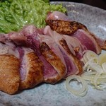 八丈島 - 鶏のたたきは弾力ありあり。