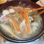 相撲料理 志可゛ - 蟹はサッと煮る程度で