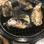 かき小屋 - 牡蠣を焼いてます。