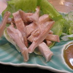 もつ焼 まるい - ガツ刺しは甘辛のたれで