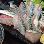 まるさん松本 - 真サバ定食  全部造り