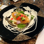 龍 ボンバンス - 鮮魚のカダイフ包み焼きクリームソース980円