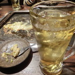Tsukishima Monja Moheji - 緑茶  口の中をリフレッシュ
