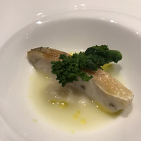リストランテ ペガソ - 宇和島産甘鯛の炭火焼き 京菜花 蛤のスープと蕪のピュレ