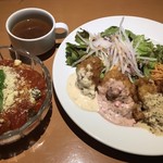 クレイトンハウス - チキン４種南蛮の定食セット（ライスを冷製ラタトゥイユライスに変更）