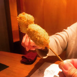 ステラ - なぜか牛ヘレで乾杯〜w