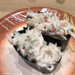 Sushi Douraku - カニサラダ１３０円。安心感のある美味しさです(^｡^)。私の他にも注文されている方が多くいらっしゃいました。