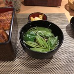 鰻家 - 香のもの＆肝吸い