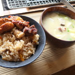 ろばたやき山ろく - 炊き込みご飯とだご汁