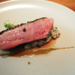 Fujiya 1935 - フランス 鴨 バルサミコ 山椒オイル 無農薬玄米のリゾット 黒トリュフ セリ