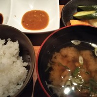 知喜多亭 和 - 2018/12/12　和ランチコース・ごはん香の物味噌汁椀