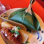 東京 芝 とうふ屋うかい - 八寸  たけのこ飯蛸