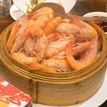 竹園海鮮飯店 - 蒸しエビ