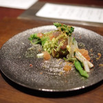 欧割烹 清水 - 長崎県産甘鯛塩〆 菜花 ちりめん甘藍 うるい