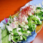 Avocado and fresh fish salad (wasabi mayonnaise)