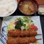 Saku - 味噌串カツ定食830円