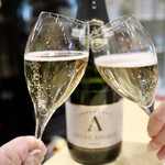 波へい - 最後は泡で乾杯〜♪