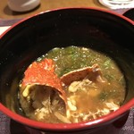 Washoku Hamayuu - コース料理のお椀が絶品だったわ。海老の頭とあおさがどっさり。