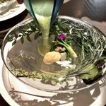 sincere - 春野菜と帆立 海老、菜の花と牛乳のカプチーノ