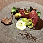 sincere - 雉鳩の炭火焼き そのジュのソース 山葵のソース