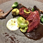 sincere - 雉鳩の炭火焼き そのジュのソース 山葵のソース